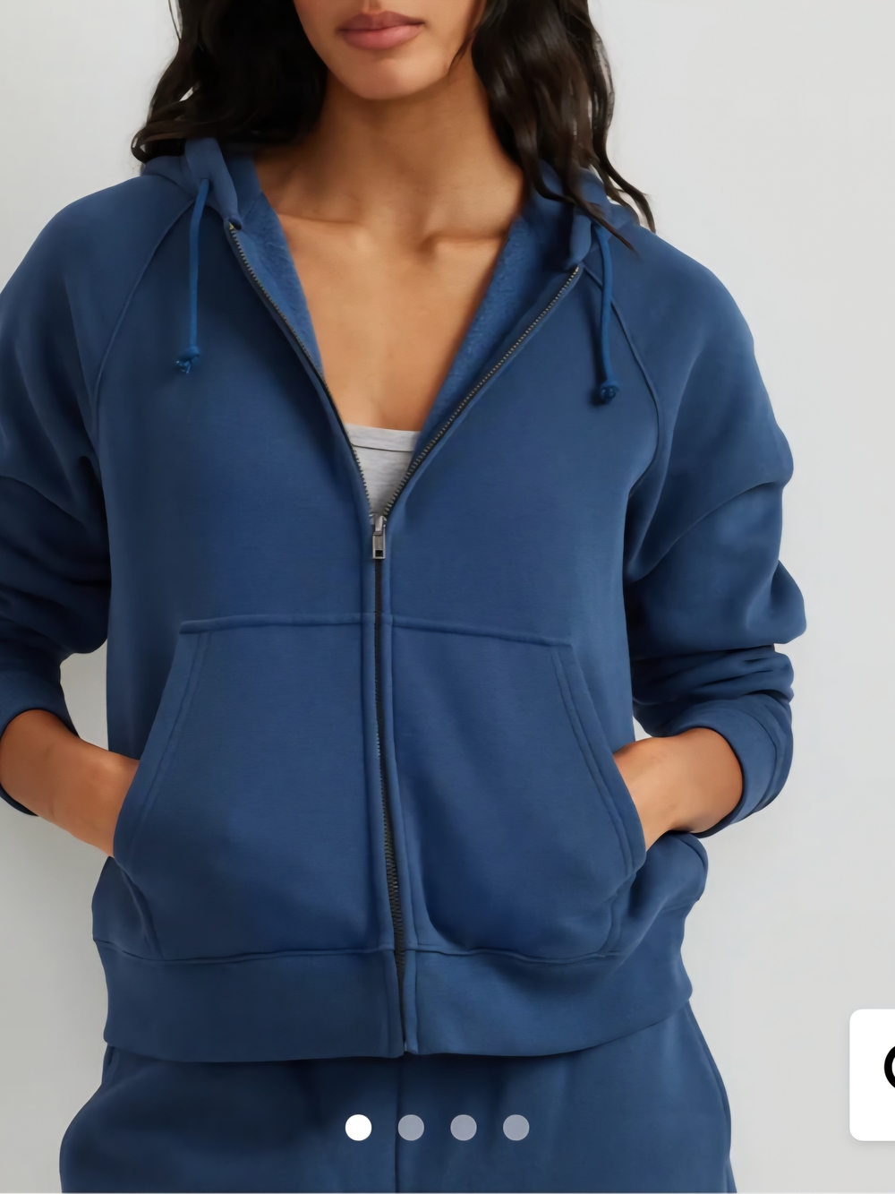 Onque Casuals Classic Full‑Zip Hoodie in Deep Blue